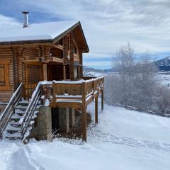 Chalet en rondins avec magnifique vue