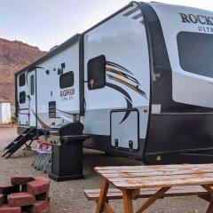 Moab RV Resort Glamping RV Setup OK33