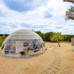 Unique Hill Country Glamping Dome with Fire Pit