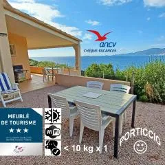 Soleil Topaze - 68 m2 - Terrasse - Jardinet - Transats - Vue mer panoramique sur toute la baie