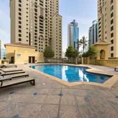 JBR Beach, The Walk, 1-BDR with pool view