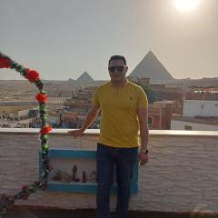 Golden pyramids view