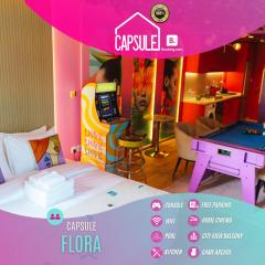 Capsule Flora business bay view Burj Khalifa-pool table-game arcade-Projector-Playstation 5