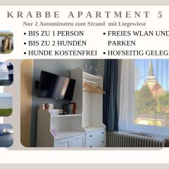 Krabbe Nordsee Apartment 5, Smart-TV, kostenfreier Parkplatz, zentral gelegen, bis zu 2 Hunden willkommen, gute Zuganbindung, am Elbe-Weser-Radweg, Lebensmittelladen und Bäcker 2 Minuten entfernt