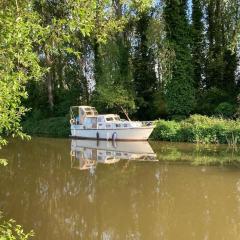 Dutch Cruiser Ship on a Tranquil Secluded River