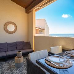 Vias-Plage - Appartement climatisé avec piscine face à la mer