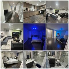 LUXURY HIGH-END PRIVATE SIDE ENTRANCE 2 BEDROOM APARTMENT, 2 BATHROOMS, 2 PARKING, FULL KITCHEN, 3 FIREPLACES, 2 SONY 4K SMART TV'S NETFLIX, PREMIUM CABLE, FREE WI-FI, 3 SMARTLOCKS,1 KING & 1 QUEEN SIZE BEDS, YYZ, 401,Erin Mills Parkway Mississauga Road!!