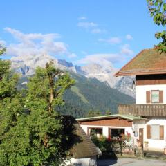 Pfeiffer Alm am Sonnenhang mit Blick auf die Zugspitze