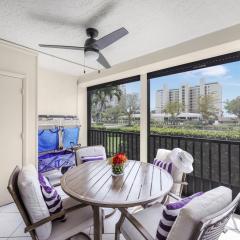 Rare walkout condo with pool and steps to beach/food