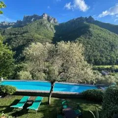 Medieval mountain setting with private garden