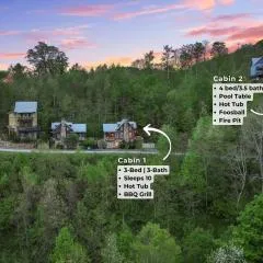 2 Cabins & Views for Miles Hot Tubs Pool Table