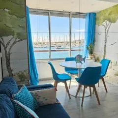 La vue en bleu.