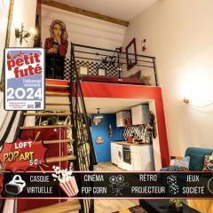 LOFT "POP ART 50's" Idéal PRO - Écran cinéma rétroprojecteur - WIFI Fibre - Borne arcade de jeu - Centre Ville