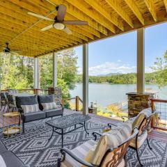 Lakefront Hiawassee Gem Boat Dock with Rooftop Deck