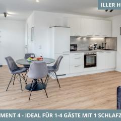 Iller Homes - 5 x Moderne Fewos je 1bis2 oder 1bis4 Pers mit Küche u Balkon - Parkplätze vorhanden