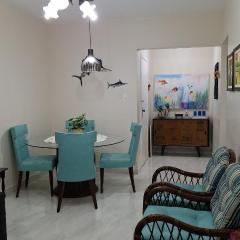 Apartamento Guarujá Pitangueiras, Beira Mar 50 m , 1 Dormitório , Vista do Mar, Sol da manhã