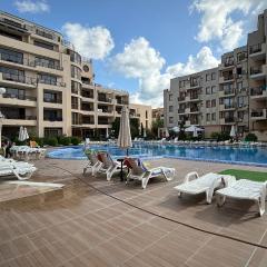 Studio with pool view