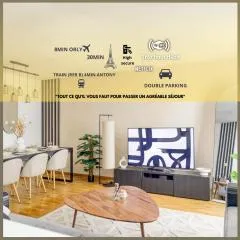 L'îlot Zen- Idéal pour famille-Groupe-Pro-Double Parking-highwifi-Aeroport Orly 8min-Paris30min