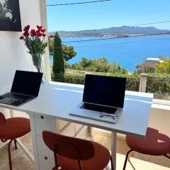 Breathtaking Mediterranean Views from Renovated Cosy Nest, Walk to Portissol Beach and Port