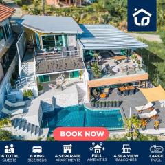 4 private modern Apartments SeaView Sleeps 16 v104