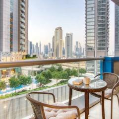 Chic 3BR Escape Steps from Dubai Mall, Burj & Metro in Prime Location