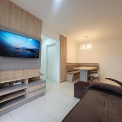 Apartamento novo, vista mar, 150m da praia