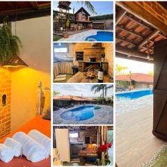 Casa de Hospedes Chalé Rustico com Banheira e Piscina Privativa a 1h de SP Espaço Totalmente Privativo