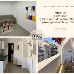 L'IDEAL - Studio Hyper centre, Gare SNCF Nice Ville