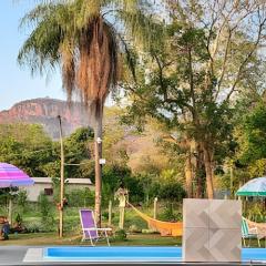 Rancho com piscina e vista para o Paxixi