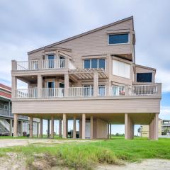 Oceanfront Galveston Beach House Steps to Sand!
