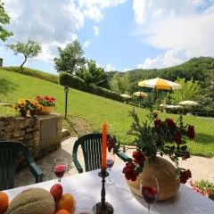 Property with swimming pool, spacious garden, private terrace and views