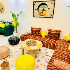 Appart F3 de luxe à Gueliz - 5 min de la gare - Piscine, WiFi, parking au coeur de Marrakech