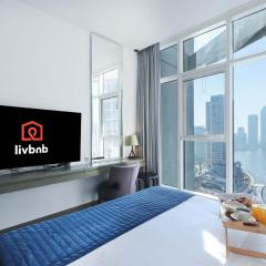 Livbnb - Classy Studio w Panoramic Dubai Canal Vie