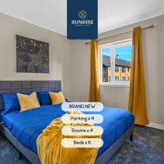 L1 - INVOICE and REDUCED PRICE only via SUNRISE SHORT LETS DUNDEE, Large 4 Bedroom House with 6 Beds and 3 bathrooms, TVs in each room, Free Parking, Fully Equipped, Local Amenities, Easy Ring Road Access, Special Rates and ONLY 9 Mins to STANNERGATE Port