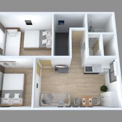 RAKUTO天王寺301 特價2室1厅,難波心斎橋電車5分,天王寺站400m，直達關西機場大阪城USJ 京都.