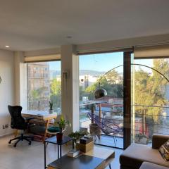 Bedroom with private bathroom and terrace right in Roma Norte