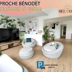 Villa Bel'Odet, appartements modernes au calme, terrasses pour les T2, grand jardin et parking gratuit, à 5 min des plages de Bénodet