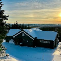 Luxury cabin Sjusjøen with hot tub, ski in-out, fireplace & WiFi