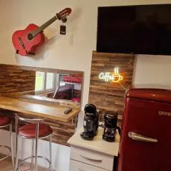 06 - Très joli 2 pièces neuf climatisé et tout équipé pour 1 à 4 personnes avec 3 lits, vue sur jardin, parking privatif gratuit, grand fourgon possible, tout le linge de maison est fourni