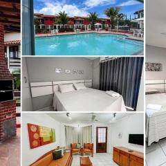 Casas no Residencial Mont Sinai com 2 ou 3 suítes (todas com ar), internet privativa 300MBPS a aproximadamento 250m da Praia de Taperapuã, condomínio com piscinas adulto e infantil, sauna, churrasqueiras e Segurança 24hrs.
