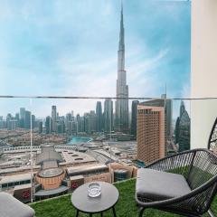 High-Floor Luxe 2BR Stunning Burj Khalifa & Fountain Views Direct Dubai Mall Access