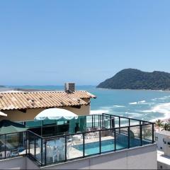 Cobertura Luxuosa, pe na areia - Exclusividade na Praia do Tombo, Guarujá, a Mais Premiada com Bandeira Azul no Brasil