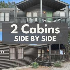 Starlight Horizon 2 Cabins CD - Side-by-Side Group Retreat - Pet-Friendly Texas Hill Country Cabins Near Canyon Lake - Pool, Stargazing, Sleeps 16