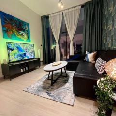 Serene 1br In Jvc Pool View, Balcony & Parking