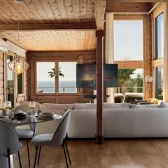 Increíble Villa de madera con vistas al mar