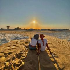 white desert camping