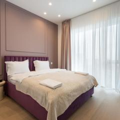 Lavender Luxury King bed Apartment, underground parking Near Promenada Bussiness Center