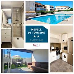 Studio, Terrasse et piscine, Proche centre et plages