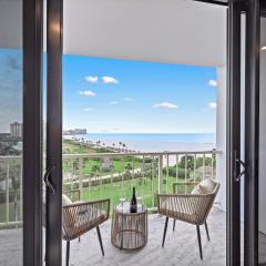 Beachfront condo with views of beach and spacious pool