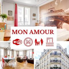Family Apartment - MON AMOUR - Close all you need- Cosy Modern & Comfort - FREE PARIS Travel GUIDE